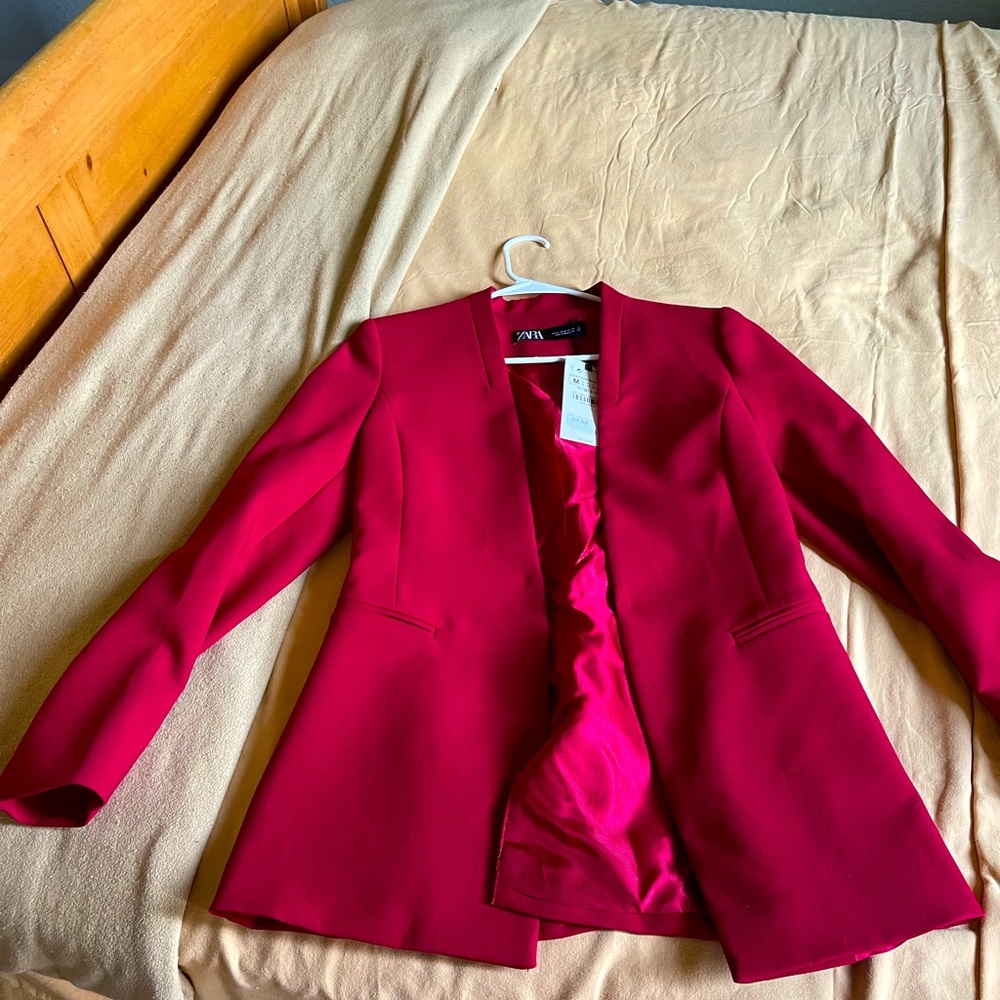 Zara Oversized Red Blazer